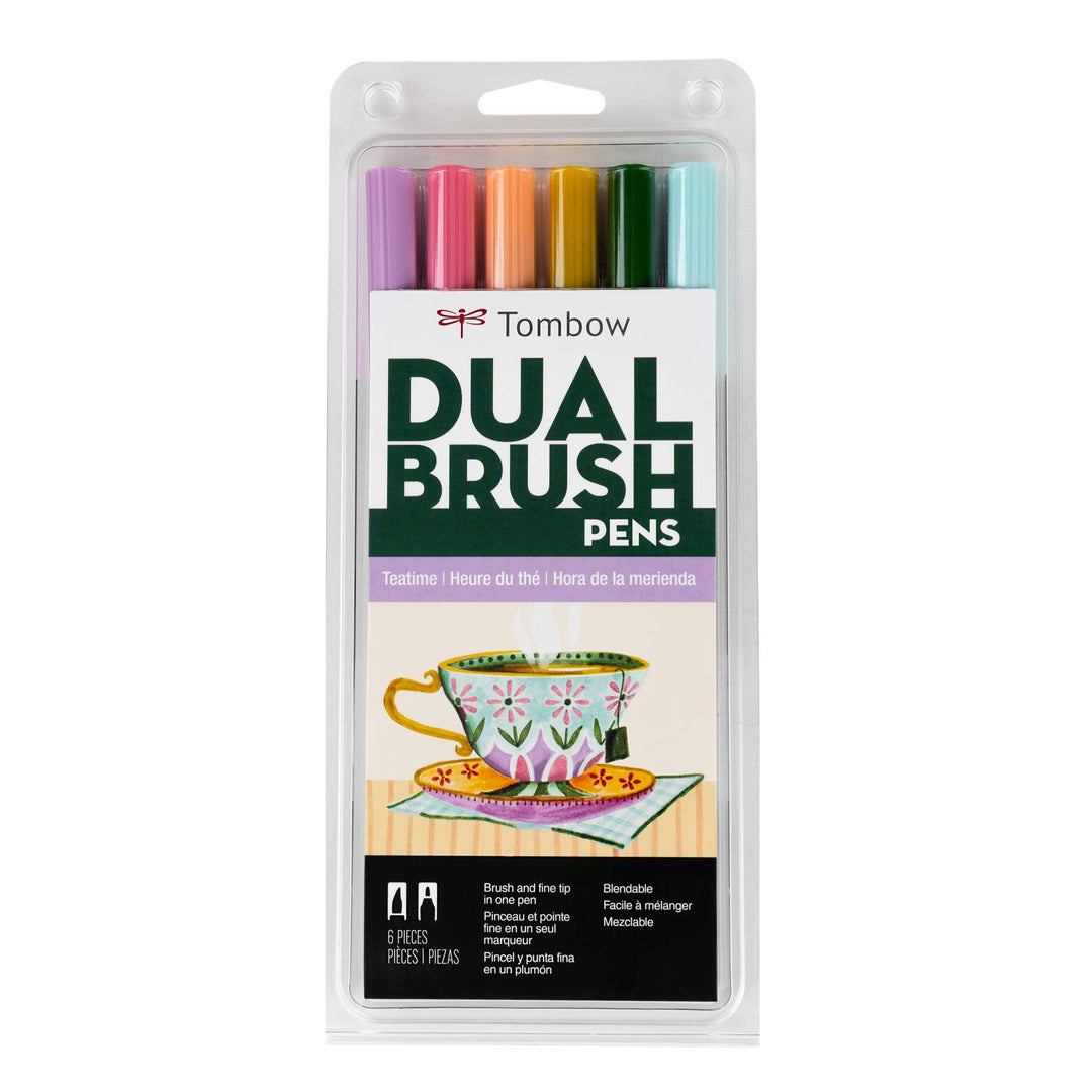 Dual Brush Pen Art Markers: Teatime 6-Pack