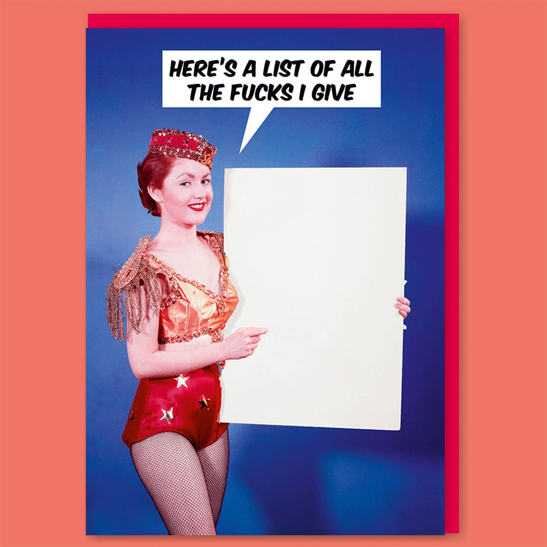 All the f***s I give Greeting Card