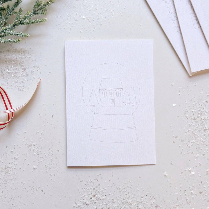 Christmas cheer paintable watercolor notecard set