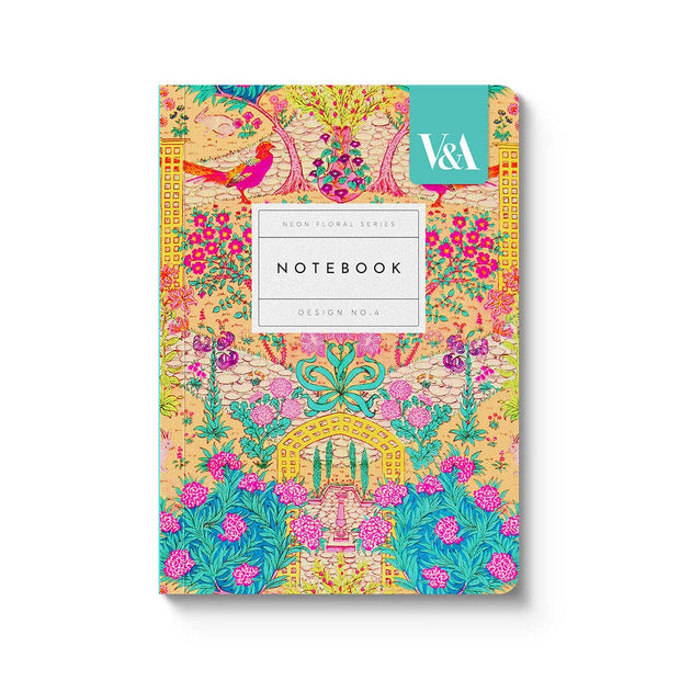 Colorful Neon Garden Small Bound Notebook