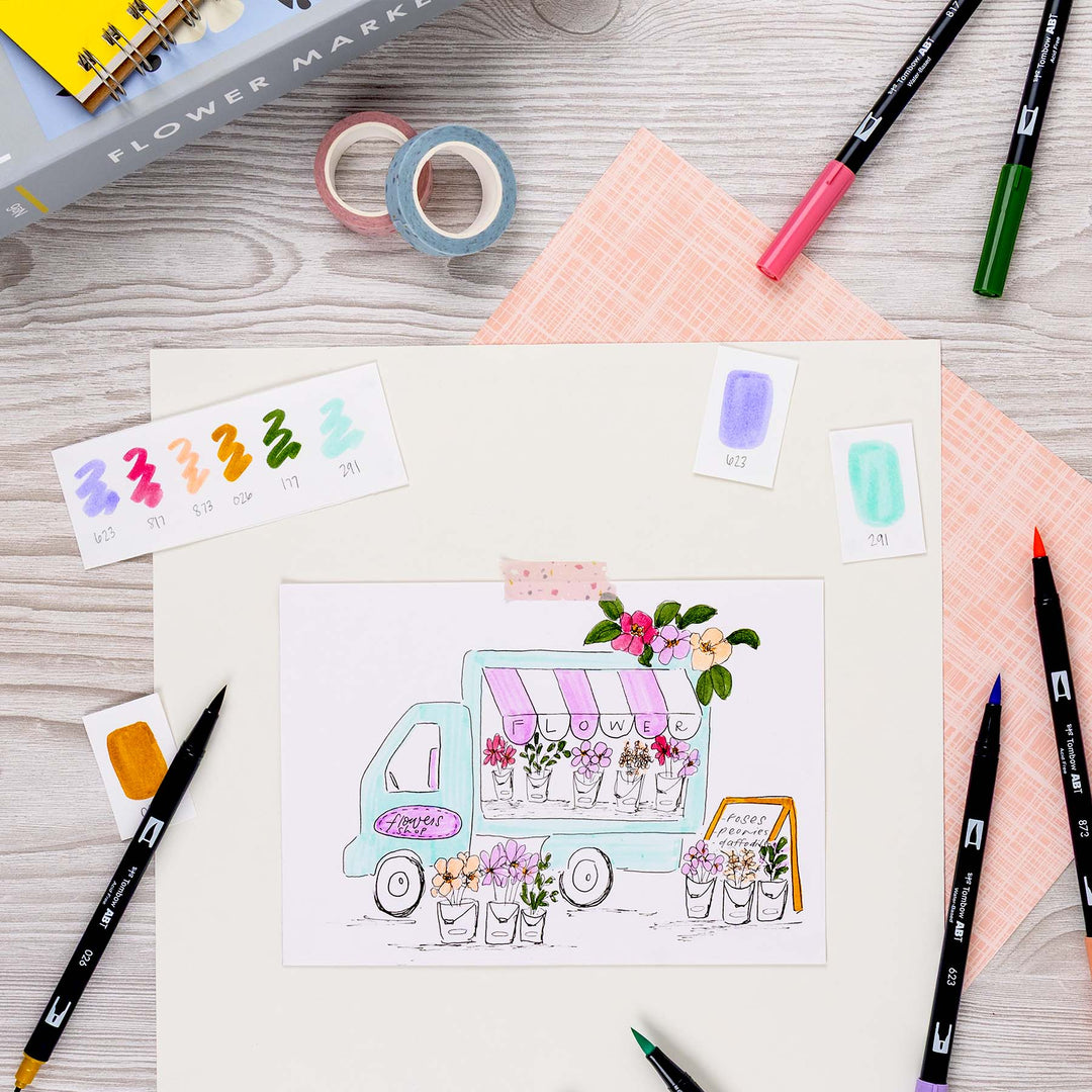 Dual Brush Pen Art Markers: Teatime 6-Pack