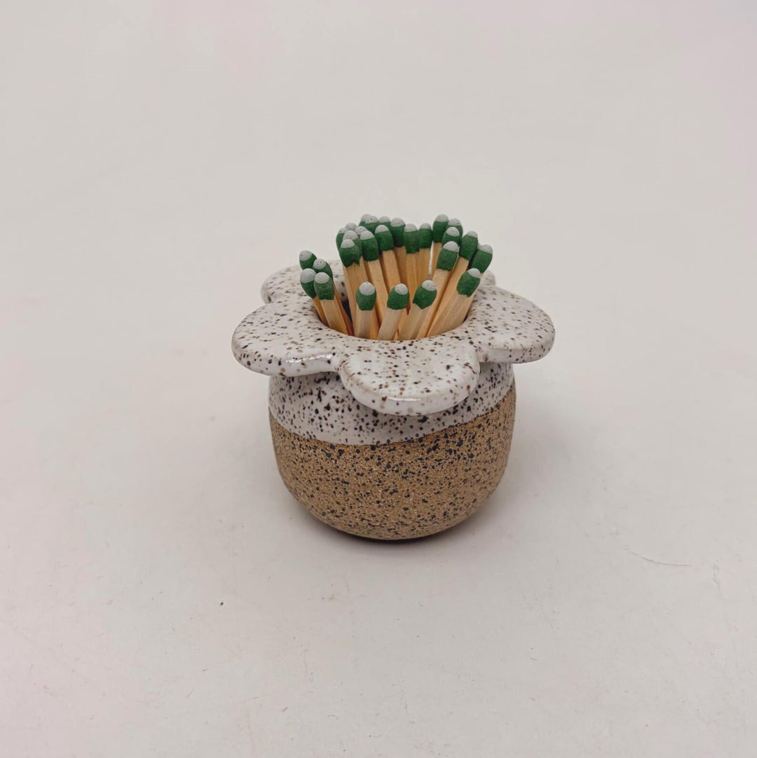 Daisy Ceramic Match Holder & Striker