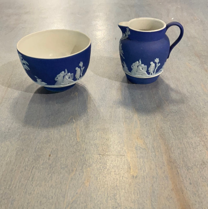 Miniature Cobalt Wedgewood Jasperware Pitcher