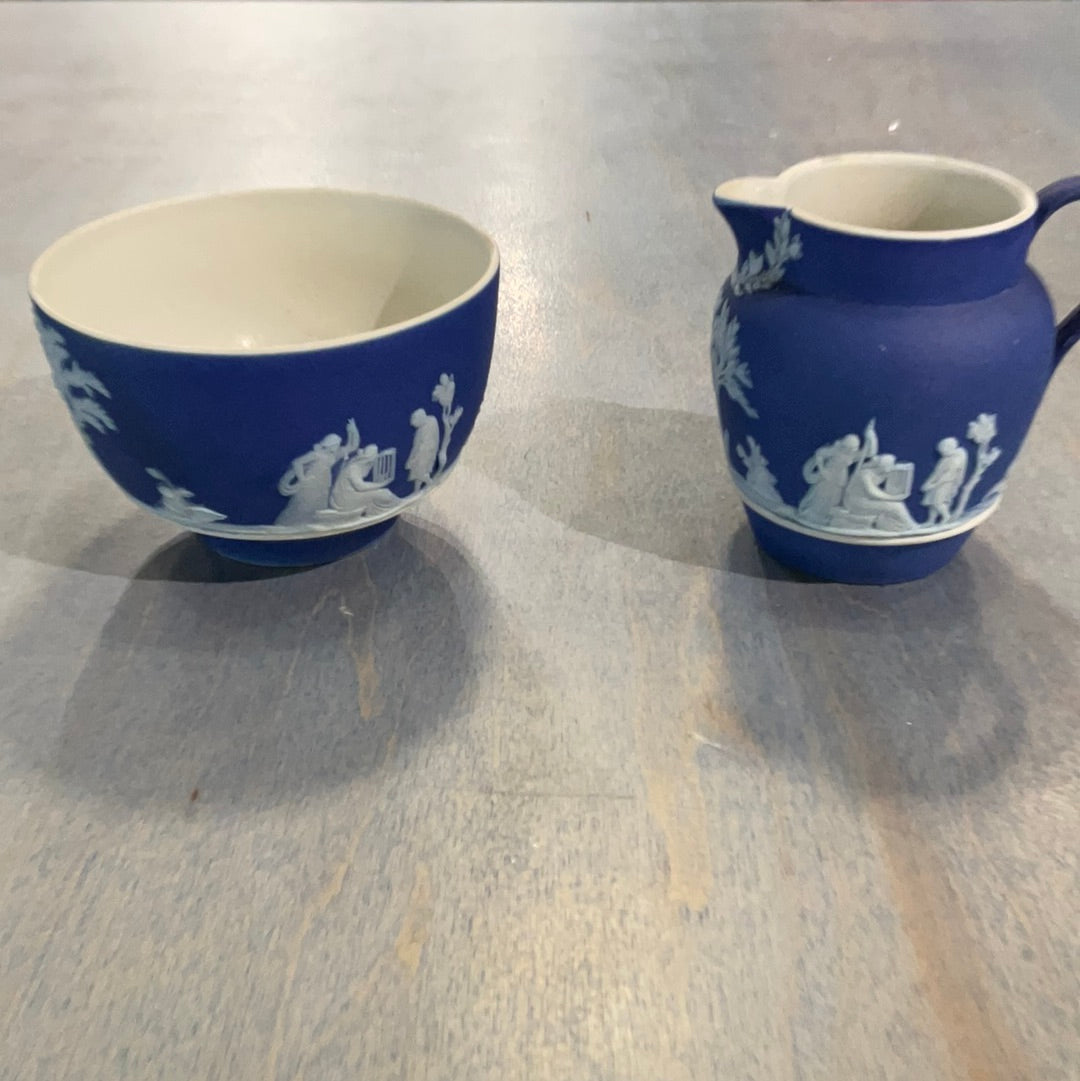 Miniature Cobalt Wedgewood Jasperware Pitcher