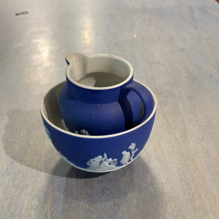 Miniature Cobalt Wedgewood Jasperware Pitcher