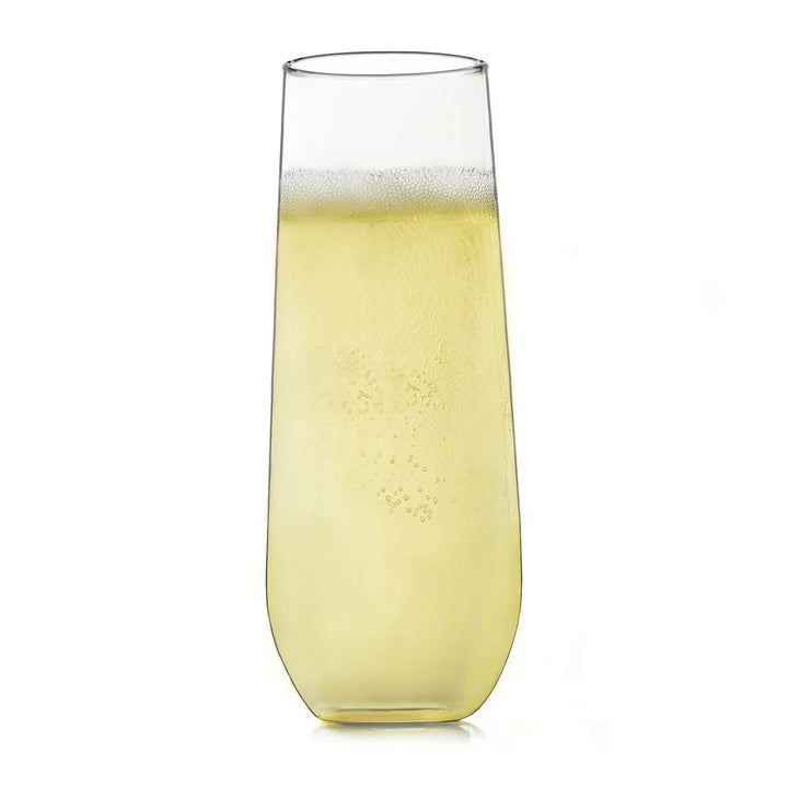 Libbey Stemless Champagne Flute Glasses, 8.5 ounce, Set of 6