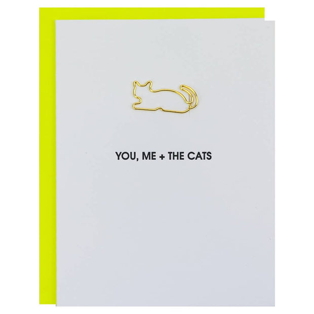 You Me + the Cats - Cat PaperClip Letterpress Card