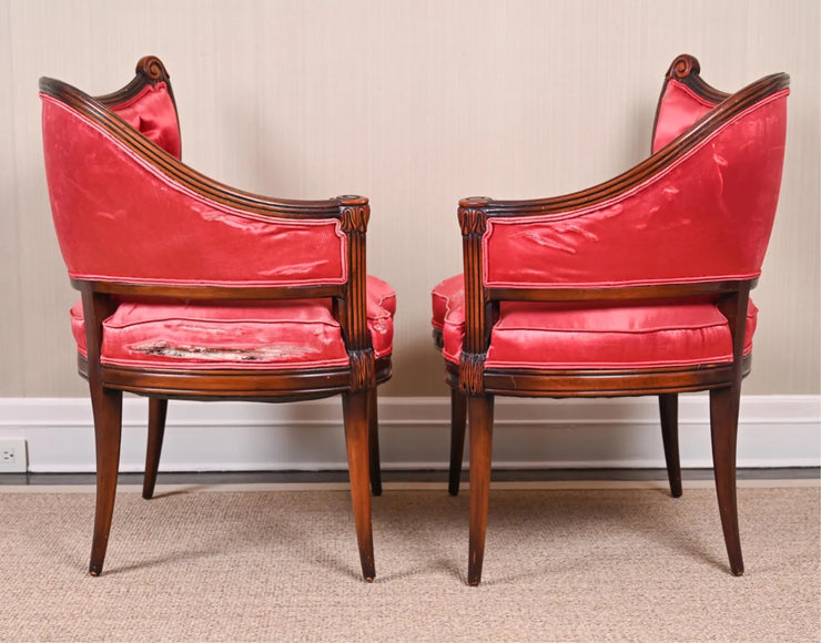 Pair of Asymmetrical Hollywood Regency Style Lounge Chairs