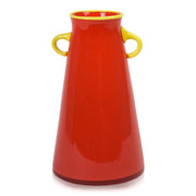 Vintage 1994 John Burchetta Red and Yellow Art Glass Vase