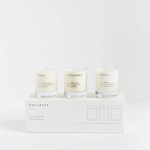 Fresh + Floral Escapist Votive Set Santorini Tuileries Maui