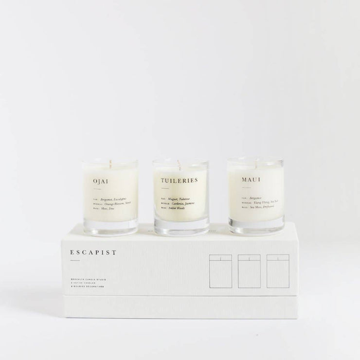 Fresh + Floral Escapist Votive Set Santorini Tuileries Maui