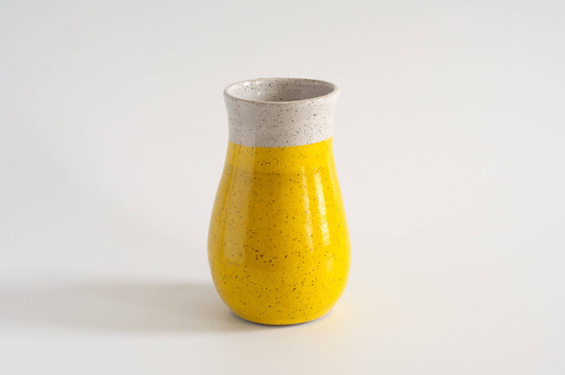 Yellow & White Speckle Vase