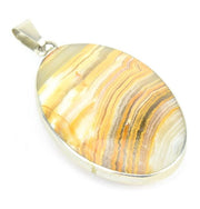 Vintage Large Scale Sterling & Agate Pendant