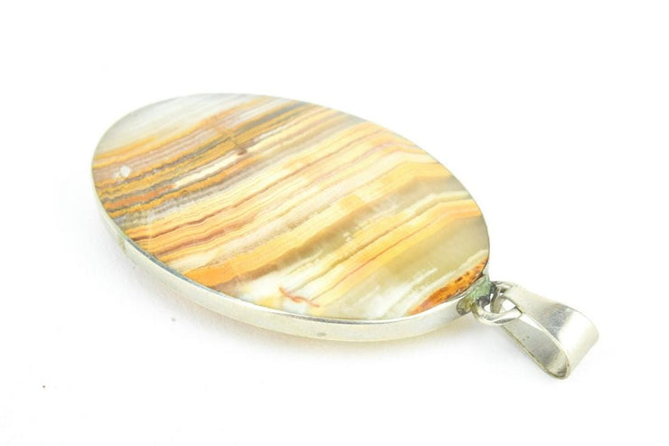 Vintage Large Scale Sterling & Agate Pendant