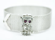 Vintage Buckle Bracelet with Owl Slide