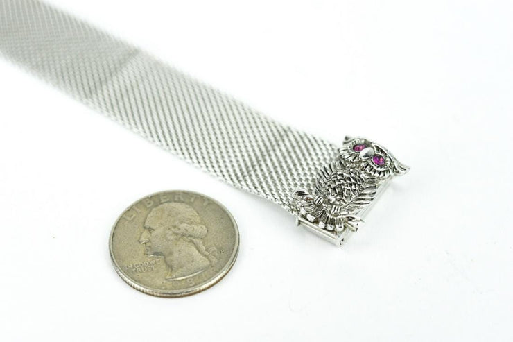 Vintage Buckle Bracelet with Owl Slide