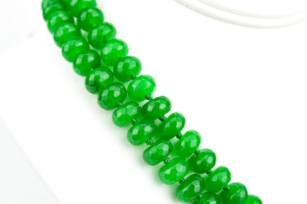 Hand Knotted Green Nephrite Jade Necklace
