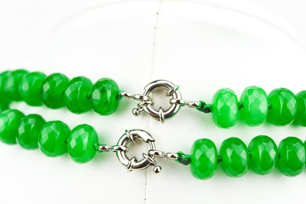 Hand Knotted Green Nephrite Jade Necklace