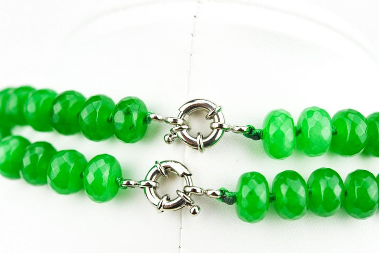 Hand Knotted Green Nephrite Jade Necklace