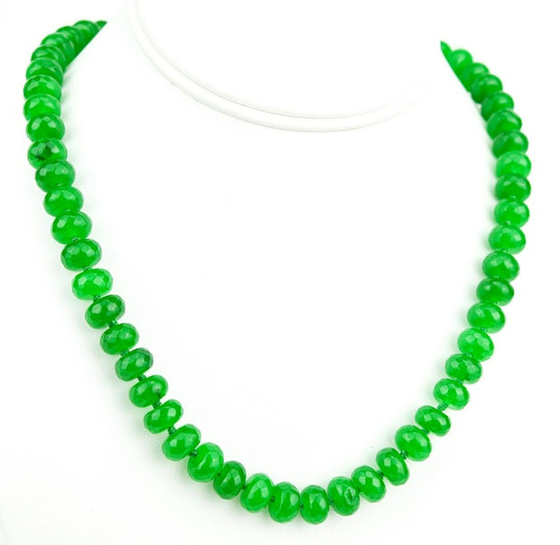 Hand Knotted Green Nephrite Jade Necklace