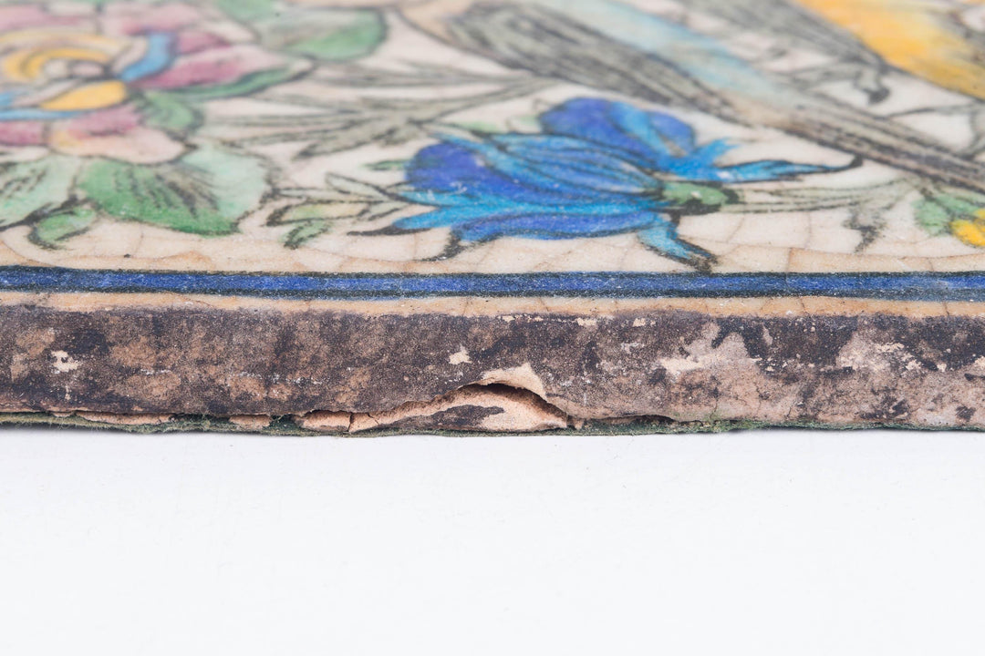 Indo Persian Tile with Birds, 19th C