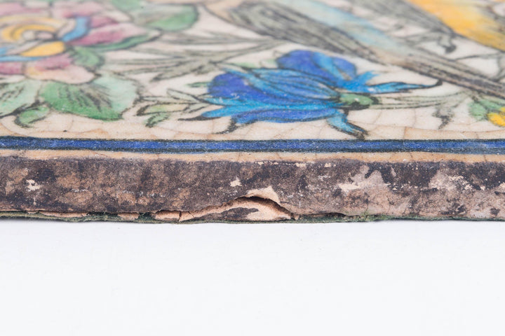 Indo Persian Tile with Birds, 19th C