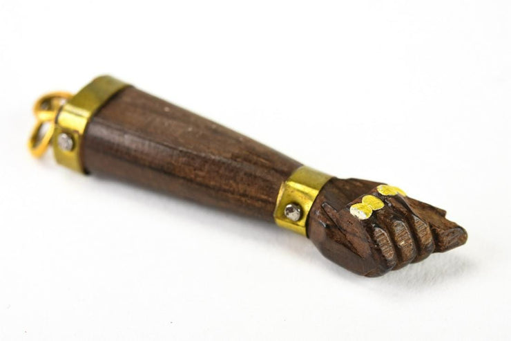 Vintage Wooden Figa Pendant