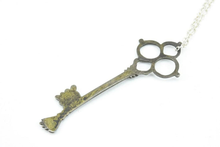 Figa Skeleton Key Pendant On Sterling Silver Chain
