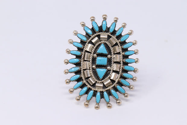 Native American Zuni Handmade Sterling Silver Turquoise
