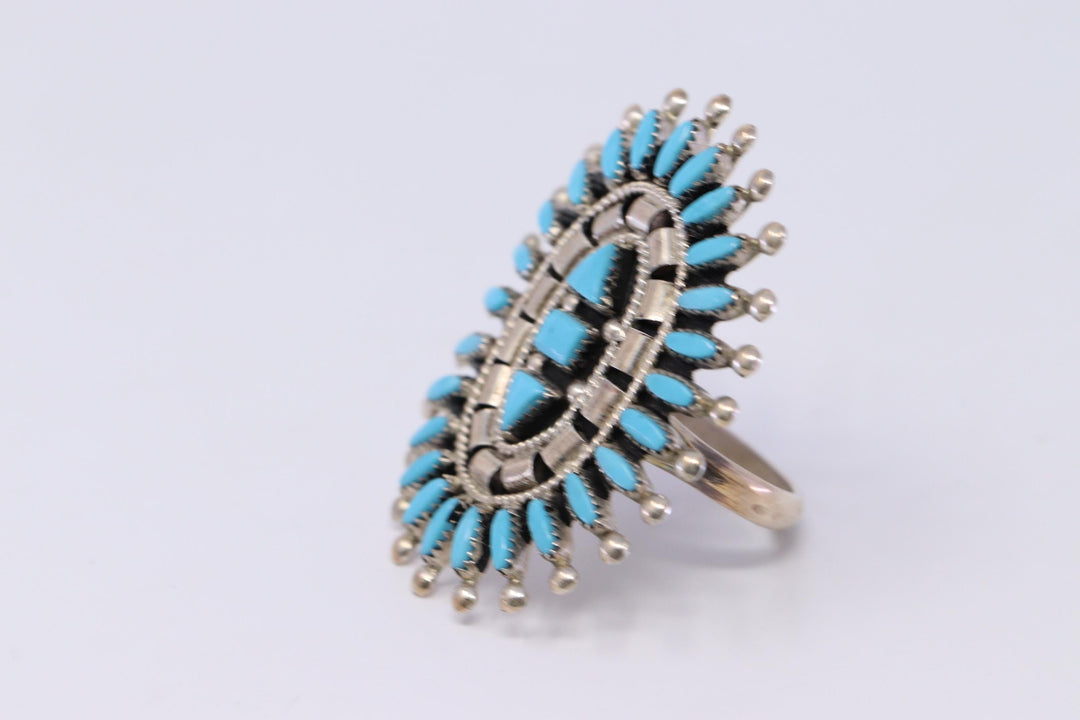 Native American Zuni Handmade Sterling Silver Turquoise
