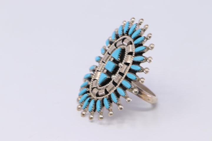 Native American Zuni Handmade Sterling Silver Turquoise