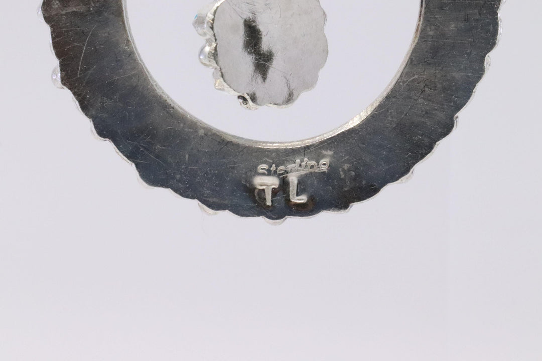 Zuni Handmade Petite Point Turquoise Sterling Silver