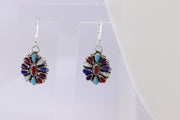 Reversible Native American Sterling Silver Turquoise Earring and Necklace Set