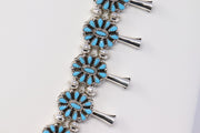 Reversible Native American Sterling Silver Turquoise Earring and Necklace Set