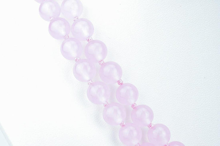 Pair Of Hand Knotted Rose Quartz Necklaces