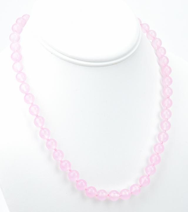 Pair Of Hand Knotted Rose Quartz Necklaces