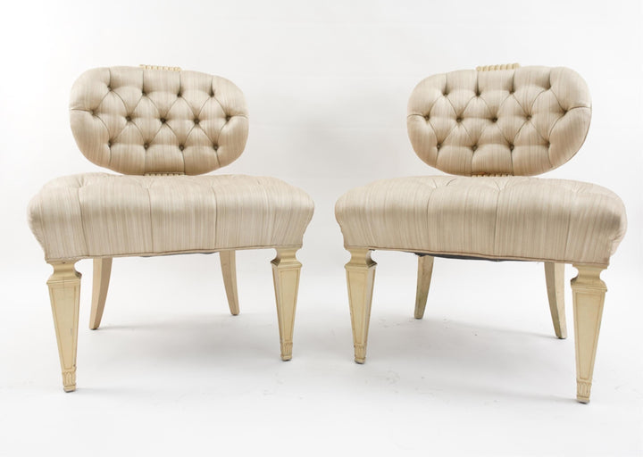PAIR OF HOLLYWOOD REGENCY BOUDOIR CHAIRS