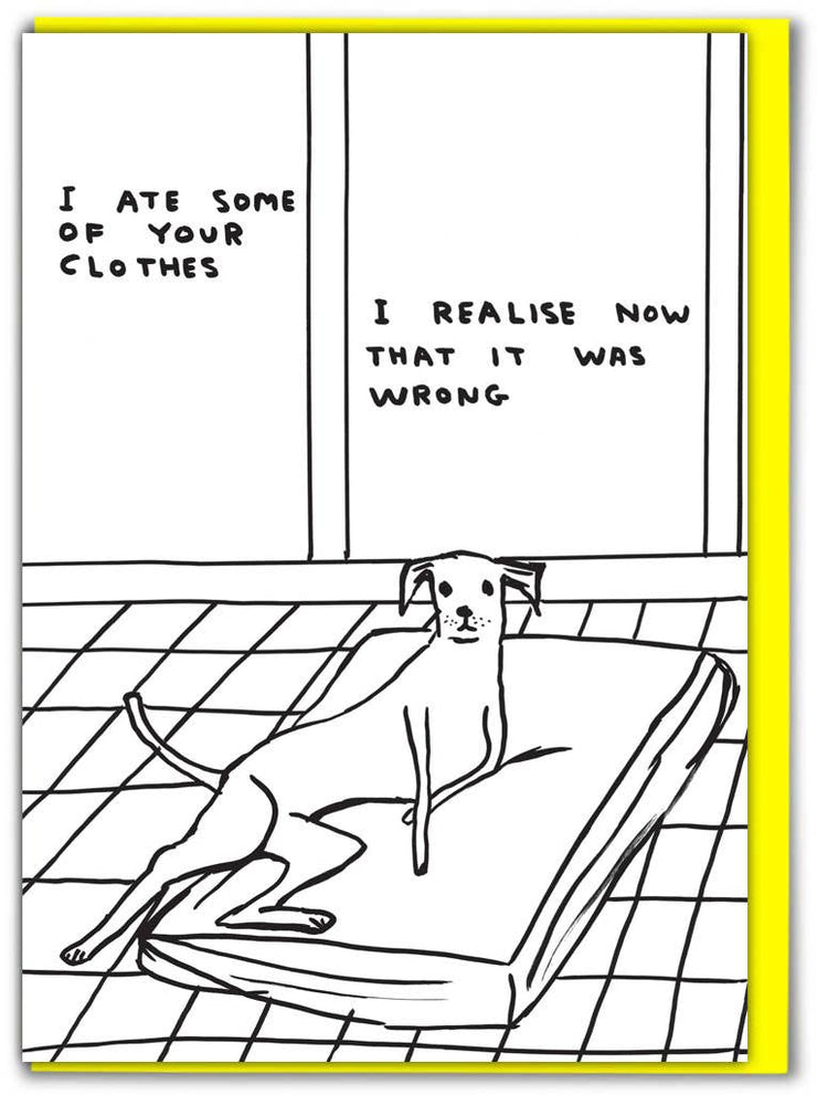 David Shrigley Card Ate Your Clothes