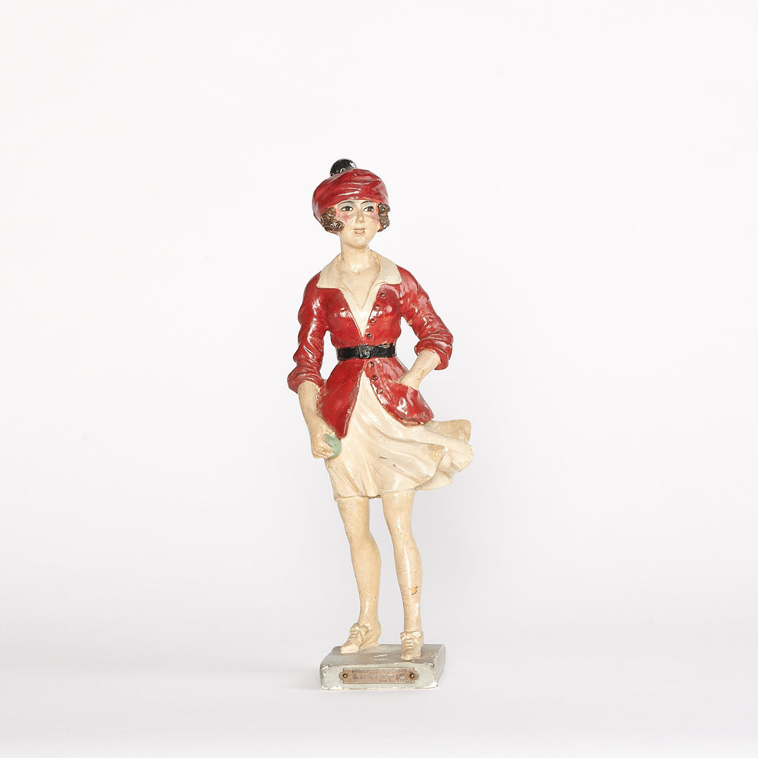 Vintage French Painted Athletic Plaster Figures