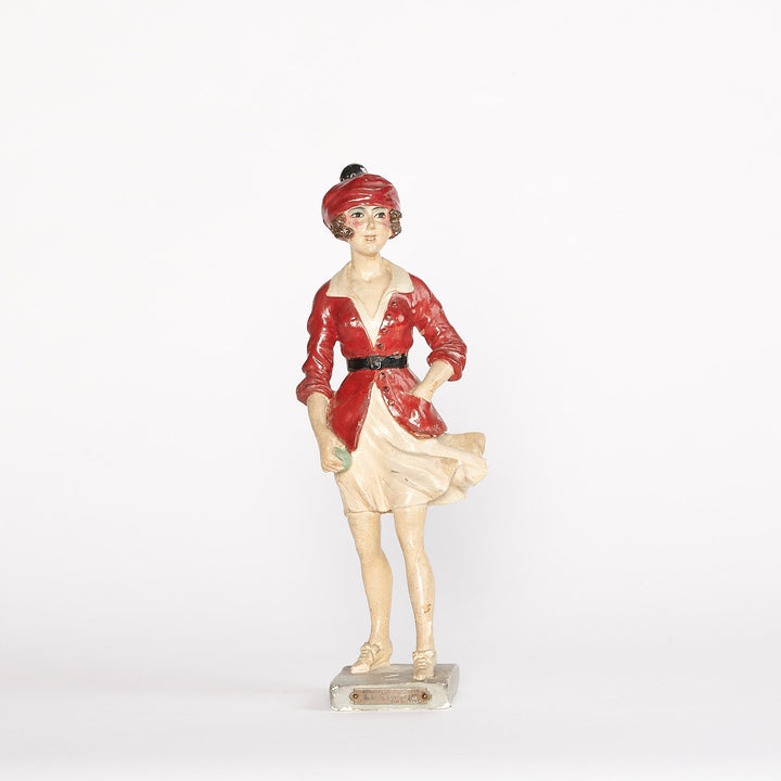 Vintage French Painted Athletic Plaster Figures