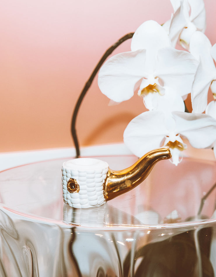 Corn Cob Pipe w/ Gold