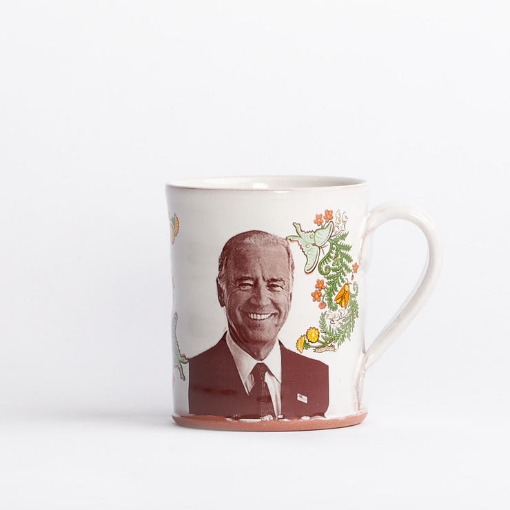 Joe Biden Mug with Multicolor Floral Decoration