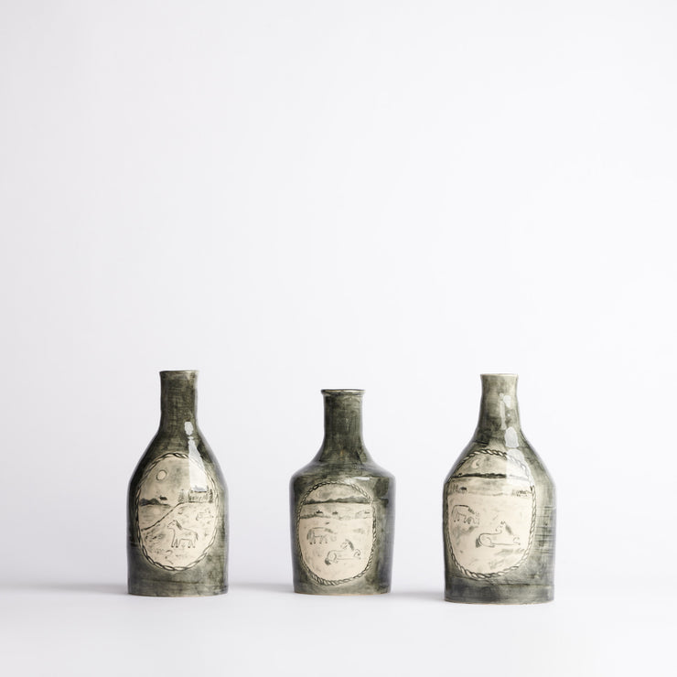 Pastoral Horse Scene Bottles