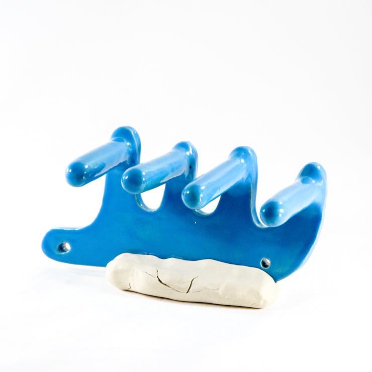 Blue COMB 4-Hook Wall Hook