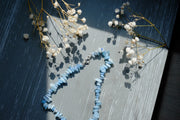 Aquamarine Chip Silk-Knotted Choker
