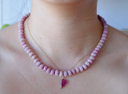 Pink Jasper Silk-Knotted Candy Necklace