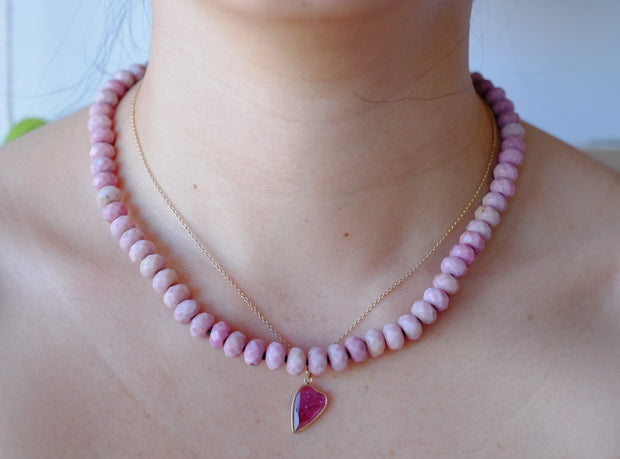 Pink Jasper Silk-Knotted Candy Necklace