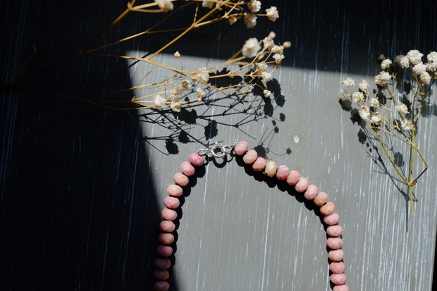 Pink Jasper Silk-Knotted Candy Necklace