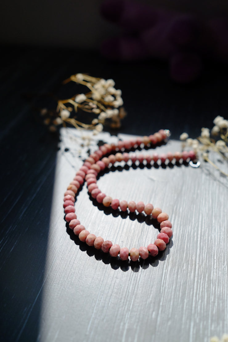Pink Jasper Silk-Knotted Candy Necklace