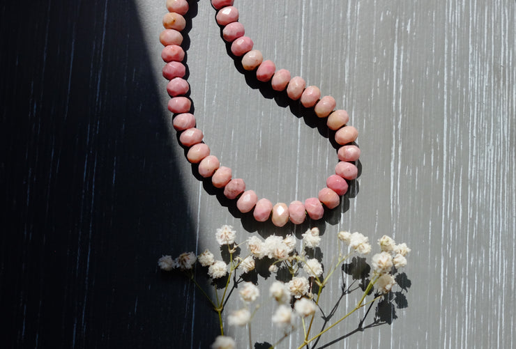 Pink Jasper Silk-Knotted Candy Necklace